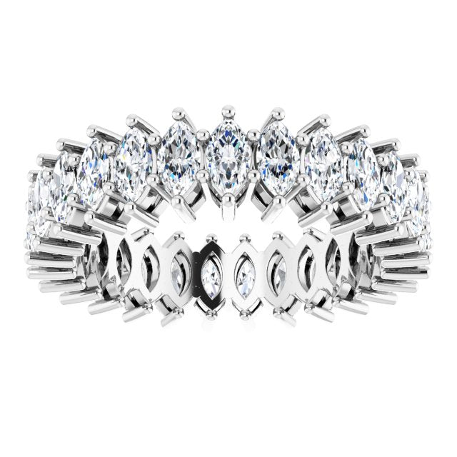 Platinum Marquise Lab-Grown Diamond Shared-Prong Eternity Band – 4.3x2.25 mm Stones - view 3