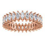 14K Gold Marquise Lab-Grown Diamond Shared-Prong Eternity Band – 4.3x2.25 mm Stones - Rose Gold - view 3