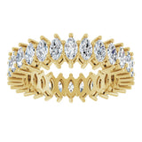 14K Gold Marquise Lab-Grown Diamond Shared-Prong Eternity Band – 4.3x2.25 mm Stones - Yellow Gold - view 3