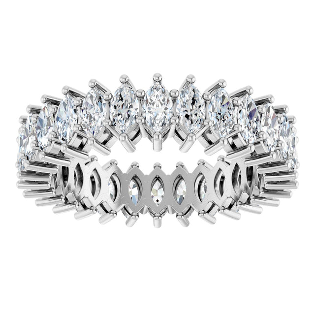 Platinum Marquise Lab-Grown Diamond Shared-Prong Eternity Band – 4.3x2.25 mm Stones - view 3