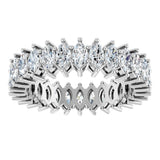 14K Gold Marquise Lab-Grown Diamond Shared-Prong Eternity Band – 4.3x2.25 mm Stones - White Gold - view 3