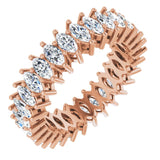 14K Gold Marquise Natural Diamond Shared-Prong Eternity Band – 4x2 mm Stones (1 7/8–2 1/6 CTW) - Rose Gold