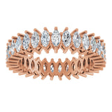 14K Gold Marquise Lab-Grown Diamond Shared-Prong Eternity Band – 4x2 mm Stones (1 7/8–2 1/6 CTW) - Rose Gold - view 3