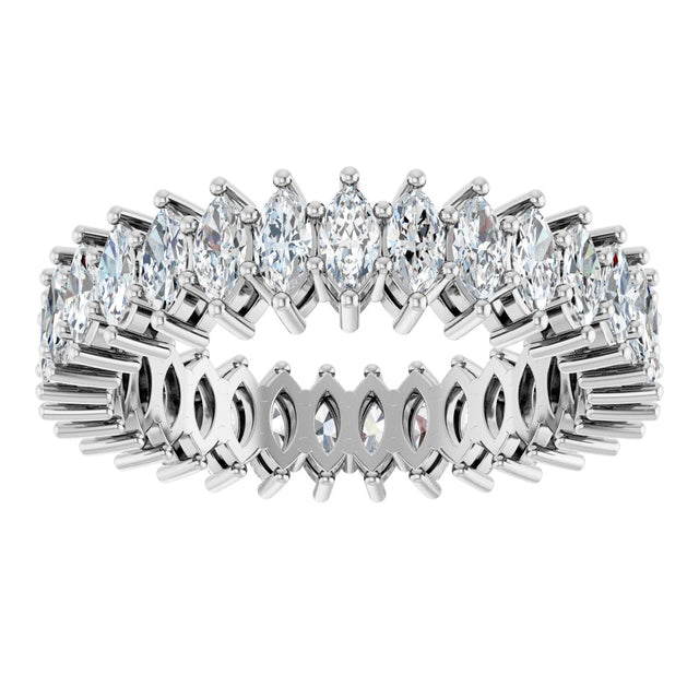 Platinum Marquise Lab-Grown Diamond Shared-Prong Eternity Band – 4x2 mm Stones (1 7/8–2 1/6 CTW) - view 3