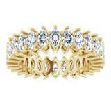14K Gold Marquise Lab-Grown Diamond Shared-Prong Eternity Band – 4.3x2.25 mm Stones - Yellow Gold - view 3