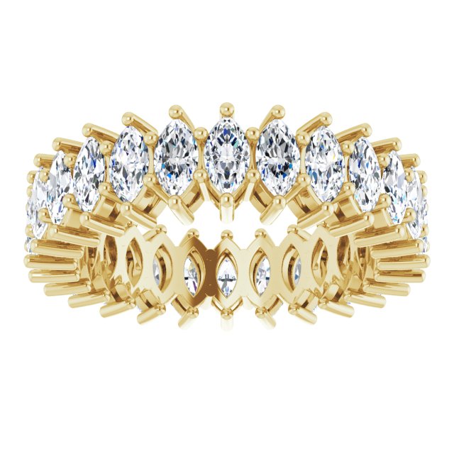 14K Gold Marquise Lab-Grown Diamond Shared-Prong Eternity Band – 4.3x2.25 mm Stones - Yellow Gold - view 3