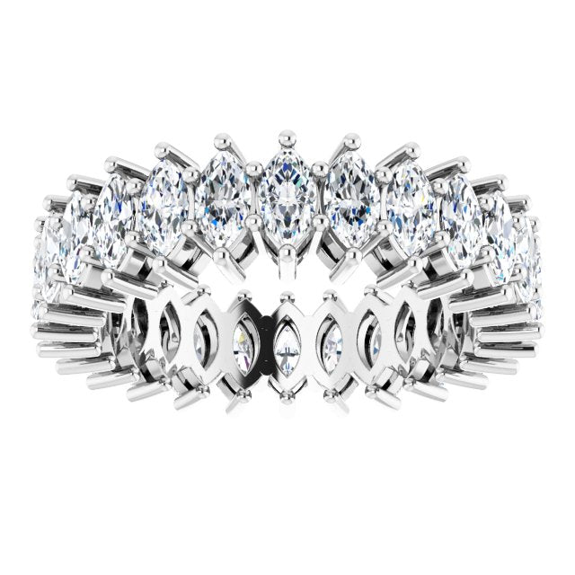 14K Gold Marquise Lab-Grown Diamond Shared-Prong Eternity Band – 4.3x2.25 mm Stones - White Gold - view 3