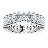 Platinum Marquise Lab-Grown Diamond Shared-Prong Eternity Band – 4.3x2.25 mm Stones - view 3