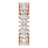 14K Gold Marquise Lab-Grown Diamond Shared-Prong Eternity Band – 4.3x2.25 mm Stones - Rose Gold - view 4