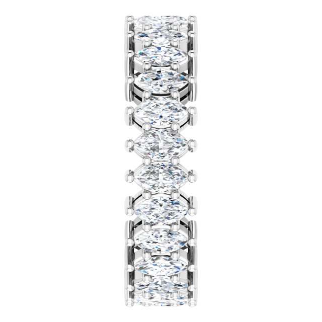 Platinum Marquise Natural Diamond Shared-Prong Eternity Band – 4.3x2.25 mm Stones - view 4