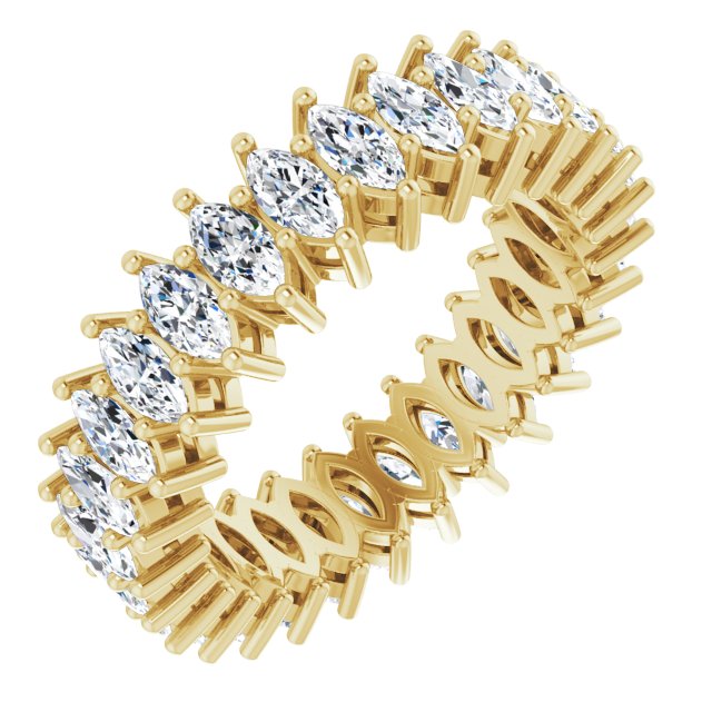 14K Gold Marquise Lab-Grown Diamond Shared-Prong Eternity Band – 4x2 mm Stones (1 7/8–2 1/6 CTW) - Yellow Gold