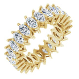 14K Gold Marquise Natural Diamond Shared-Prong Eternity Band – 4.3x2.25 mm Stones - Yellow Gold