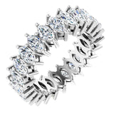 Platinum Marquise Natural Diamond Shared-Prong Eternity Band – 4.3x2.25 mm Stones