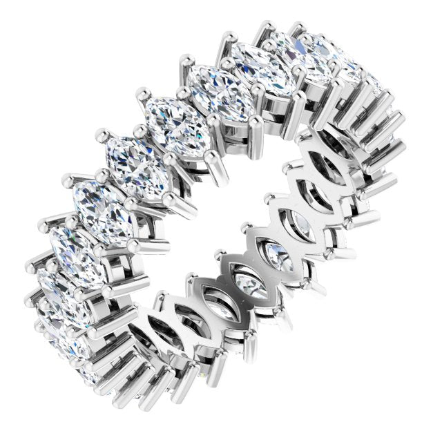 Platinum Marquise Lab-Grown Diamond Shared-Prong Eternity Band – 4.3x2.25 mm Stones