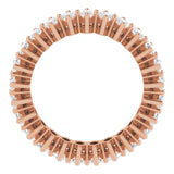 14K Gold Marquise Natural Diamond Shared-Prong Eternity Band – 4.3x2.25 mm Stones - Rose Gold - view 2