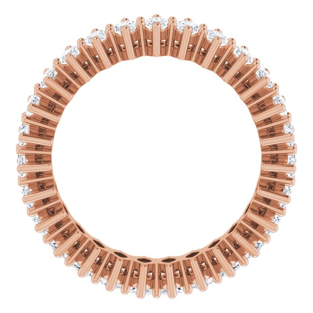 14K Gold Marquise Natural Diamond Shared-Prong Eternity Band – 4.3x2.25 mm Stones - Rose Gold - view 2