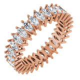 14K Gold Marquise Lab-Grown Diamond Shared-Prong Eternity Band – 4x2 mm Stones (1 7/8–2 1/6 CTW) - Rose Gold