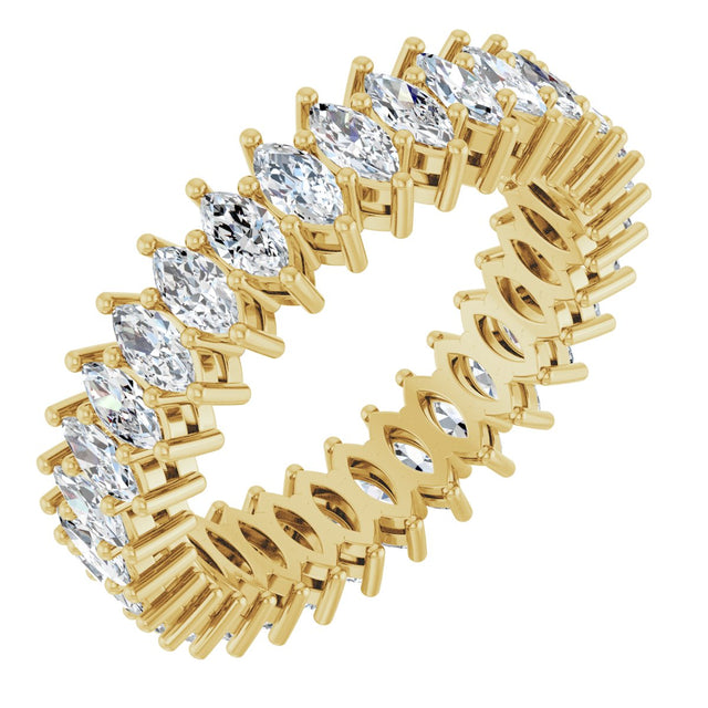 14K Gold Marquise Lab-Grown Diamond Shared-Prong Eternity Band – 4x2 mm Stones (1 7/8–2 1/6 CTW) - Yellow Gold