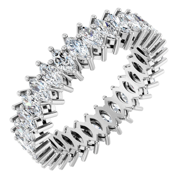 Platinum Marquise Lab-Grown Diamond Shared-Prong Eternity Band – 4x2 mm Stones (1 7/8–2 1/6 CTW)