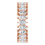 14K Gold Marquise Lab-Grown Diamond Shared-Prong Eternity Band – 4.3x2.25 mm Stones - Rose Gold - view 4