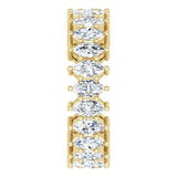 14K Gold Marquise Lab-Grown Diamond Shared-Prong Eternity Band – 4.3x2.25 mm Stones - Yellow Gold - view 4