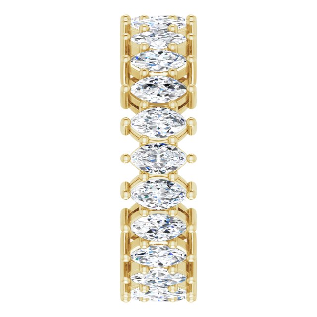 14K Gold Marquise Lab-Grown Diamond Shared-Prong Eternity Band – 4.3x2.25 mm Stones - Yellow Gold - view 4