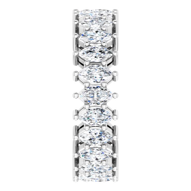 Platinum Marquise Lab-Grown Diamond Shared-Prong Eternity Band – 4.3x2.25 mm Stones - view 4