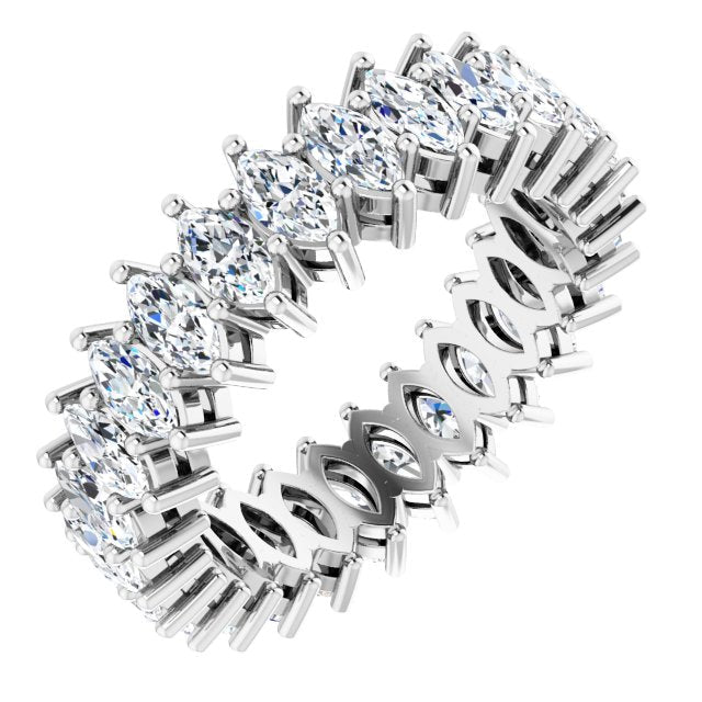 Platinum Marquise Lab-Grown Diamond Shared-Prong Eternity Band – 4.3x2.25 mm Stones