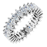 Platinum Marquise Natural Diamond Shared-Prong Eternity Band – 4.3x2.25 mm Stones
