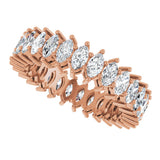 14K Gold Marquise Lab-Grown Diamond Shared-Prong Eternity Band – 4.3x2.25 mm Stones - Rose Gold - view 5