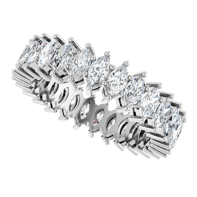 Platinum Marquise Lab-Grown Diamond Shared-Prong Eternity Band – 4.3x2.25 mm Stones - view 5