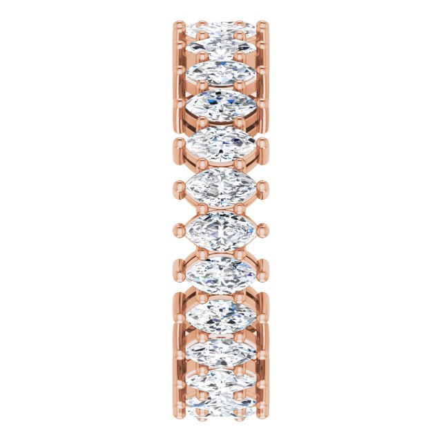 14K Gold Marquise Lab-Grown Diamond Shared-Prong Eternity Band – 4.3x2.25 mm Stones - Rose Gold - view 4