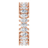 14K Gold Marquise Natural Diamond Shared-Prong Eternity Band – 4.3x2.25 mm Stones - Rose Gold - view 4