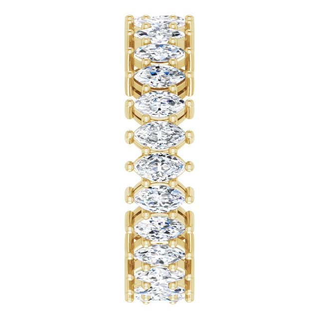 14K Gold Marquise Lab-Grown Diamond Shared-Prong Eternity Band – 4.3x2.25 mm Stones - Yellow Gold - view 4
