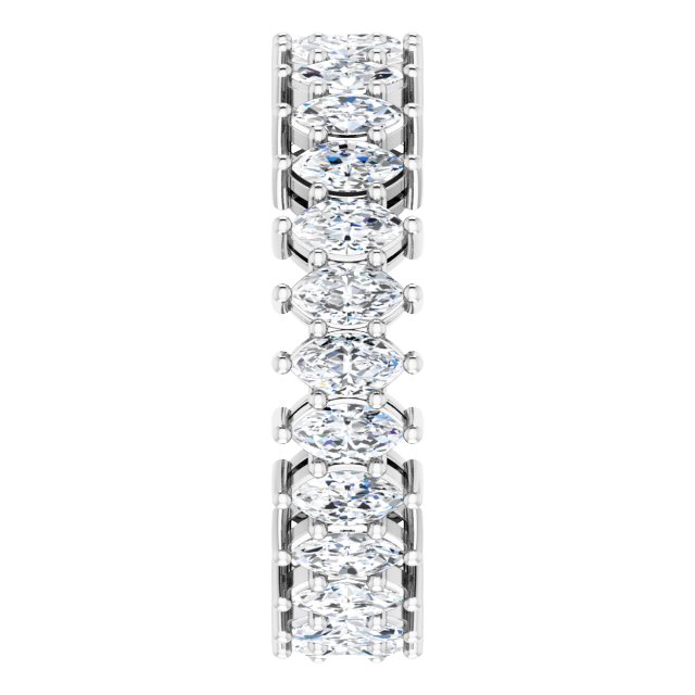Platinum Marquise Natural Diamond Shared-Prong Eternity Band – 4.3x2.25 mm Stones - view 4