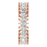 14K Gold Marquise Lab-Grown Diamond Shared-Prong Eternity Band – 4x2 mm Stones (1 7/8–2 1/6 CTW) - Rose Gold - view 4
