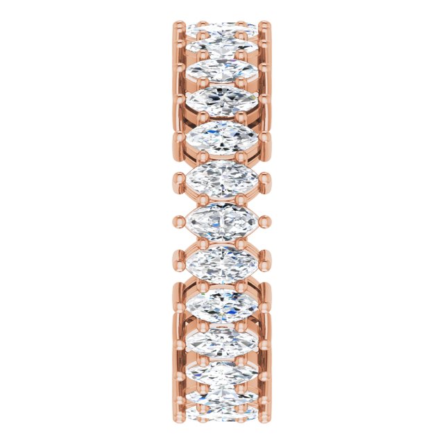 14K Gold Marquise Lab-Grown Diamond Shared-Prong Eternity Band – 4x2 mm Stones (1 7/8–2 1/6 CTW) - Rose Gold - view 4