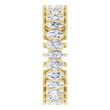 14K Gold Marquise Natural Diamond Shared-Prong Eternity Band – 4x2 mm Stones (1 7/8–2 1/6 CTW) - Yellow Gold - view 4