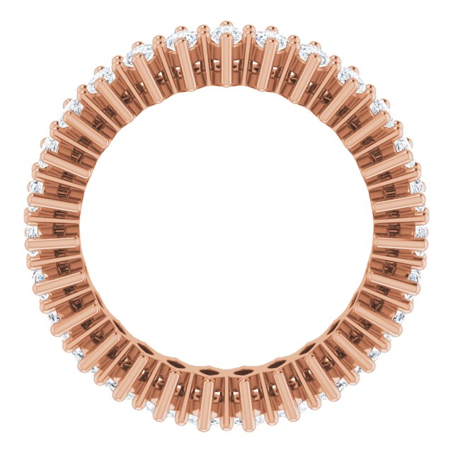 14K Gold Marquise Natural Diamond Shared-Prong Eternity Band – 4x2 mm Stones (1 7/8–2 1/6 CTW) - Rose Gold - view 2