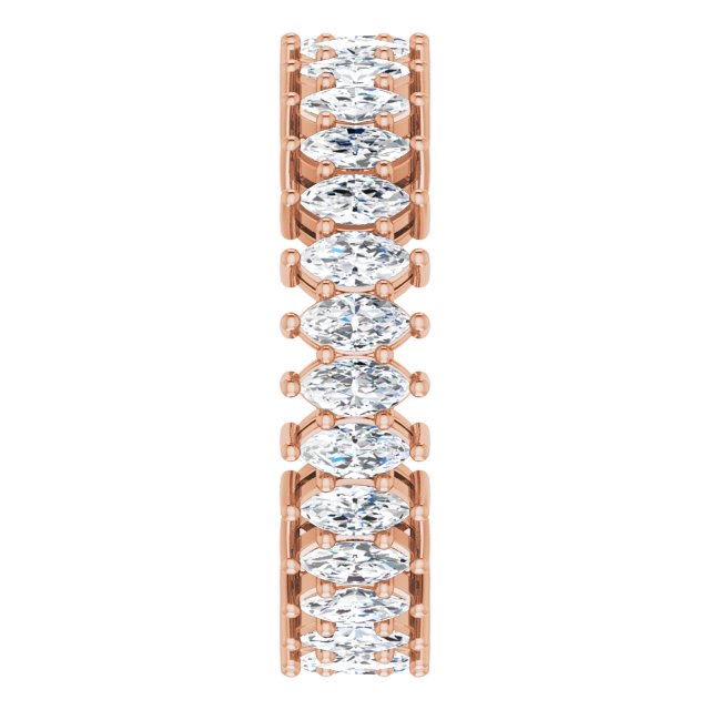 14K Gold Marquise Lab-Grown Diamond Shared-Prong Eternity Band – 4x2 mm Stones (1 7/8–2 1/6 CTW) - Rose Gold - view 4
