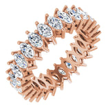 14K Gold Marquise Natural Diamond Shared-Prong Eternity Band – 4.3x2.25 mm Stones - Rose Gold