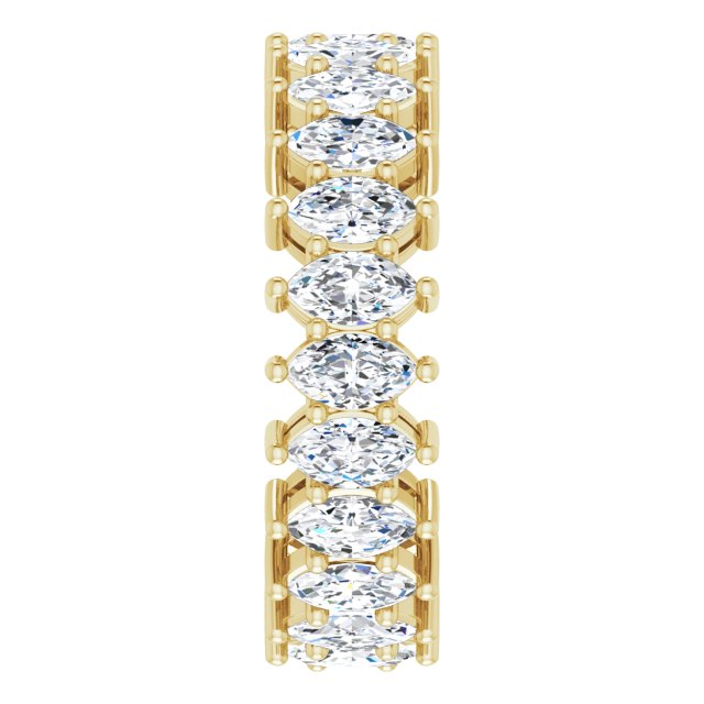 14K Gold Marquise Lab-Grown Diamond Shared-Prong Eternity Band – 4.5x2.5 mm Stones (2 7/8–3 1/4 CTW) - Yellow Gold - view 4