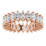 14K Gold Marquise Lab-Grown Diamond Shared-Prong Eternity Band – 4.5x2.5 mm Stones (2 7/8–3 1/4 CTW) - Rose Gold - view 3