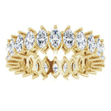 14K Gold Marquise Lab-Grown Diamond Shared-Prong Eternity Band – 4.5x2.5 mm Stones (2 7/8–3 1/4 CTW) - Yellow Gold - view 3