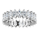 Platinum Marquise Natural Diamond Shared-Prong Eternity Band – 4.5x2.5 mm Stones (2 7/8–3 1/4 CTW) - view 3