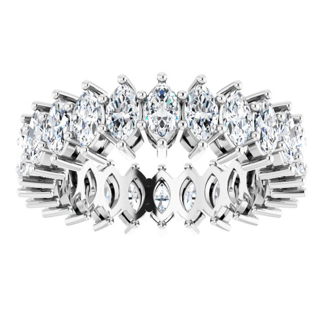Platinum Marquise Natural Diamond Shared-Prong Eternity Band – 4.5x2.5 mm Stones (2 7/8–3 1/4 CTW) - view 3