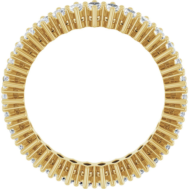 14K Gold Marquise Natural Diamond Shared-Prong Eternity Band – 4x2 mm Stones (1 7/8–2 1/6 CTW) - Yellow Gold - view 2