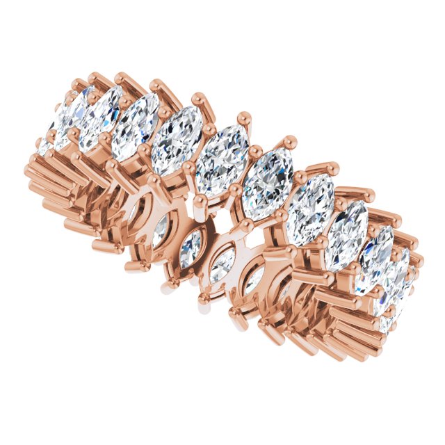 14K Gold Marquise Lab-Grown Diamond Shared-Prong Eternity Band – 4.3x2.25 mm Stones - Rose Gold - view 5