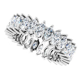 14K Gold Marquise Natural Diamond Shared-Prong Eternity Band – 4.3x2.25 mm Stones - White Gold - view 5