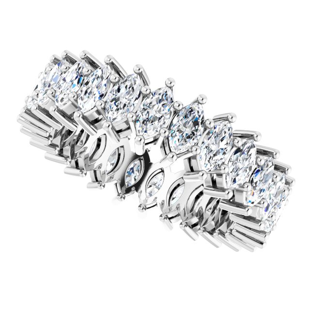 Platinum Marquise Lab-Grown Diamond Shared-Prong Eternity Band – 4.3x2.25 mm Stones - view 5